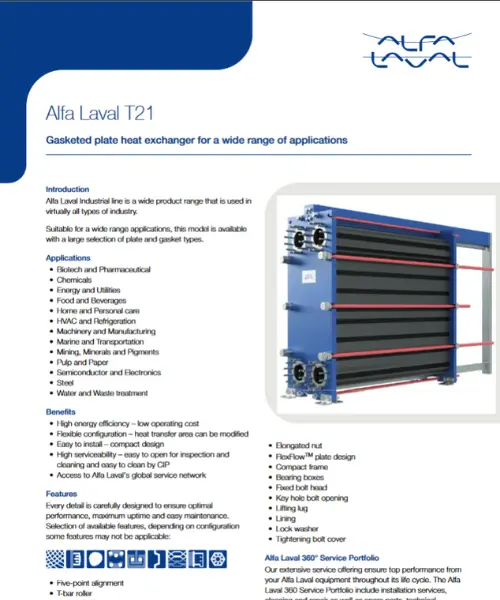 Intercambio de calor serie T21