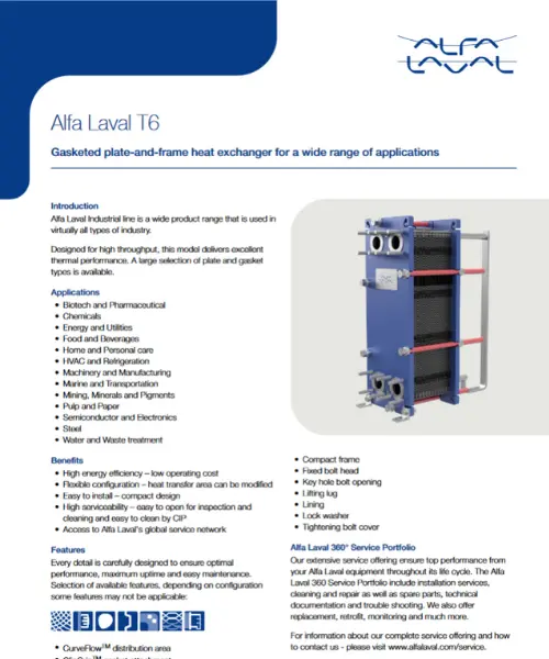 Intercambio de calor serie T6