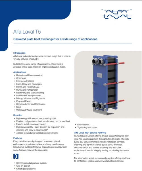 Intercambio de calor serie T5