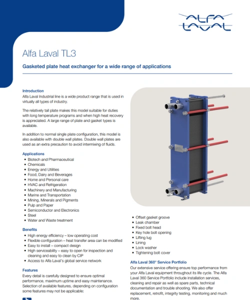 Intercambiador de calor serie TL3