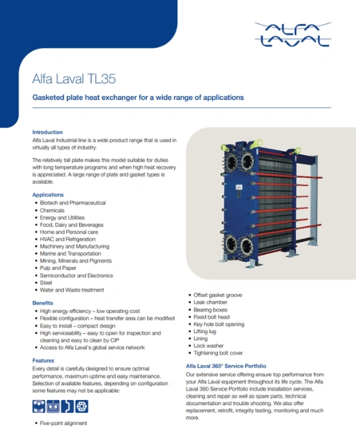 Intercambiador de calor serie TL35