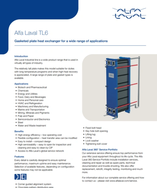 Intercambiador de calor serie TL6