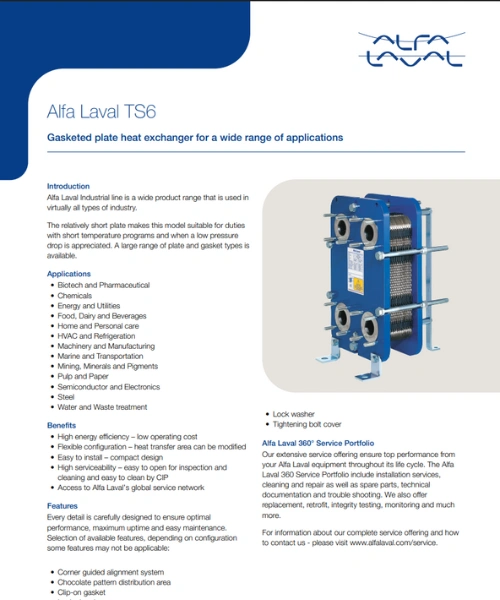 Intercambiador de calor serie TS6