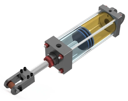 Funcionamiento de un Cilindro hidráulico interior